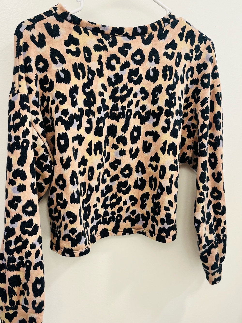 Zara leopard cropped sweatshirt